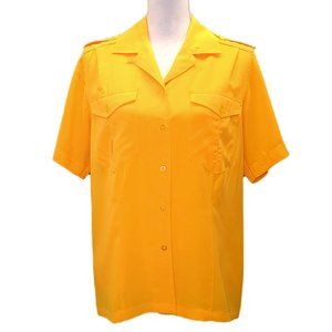 Yves St Clair Vintage Pleated Pilot Nautical Button Dress Blouse Shirt Top M / 8